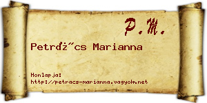 Petrács Marianna névjegykártya
